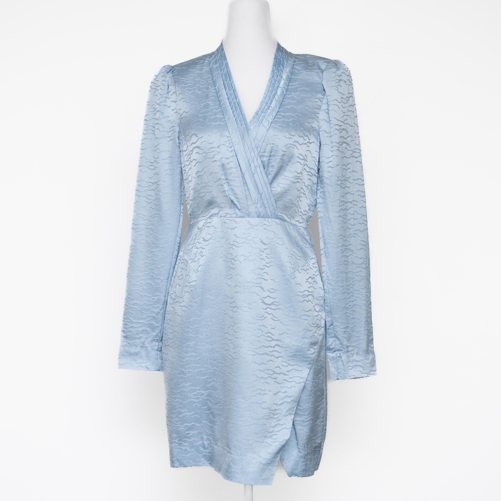 Saloni - Silk‎ Jacquard Surplice Mini Dress - Picture 2 of 11